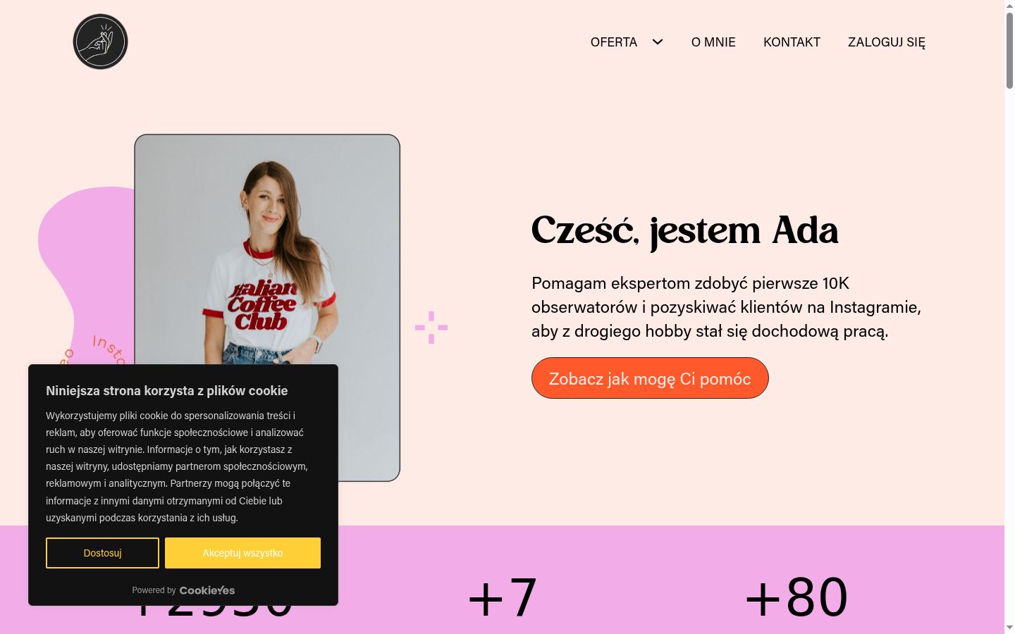 Posnetek zaslona pasice za privolitev, prikazane pred kakršno koli interakcijo