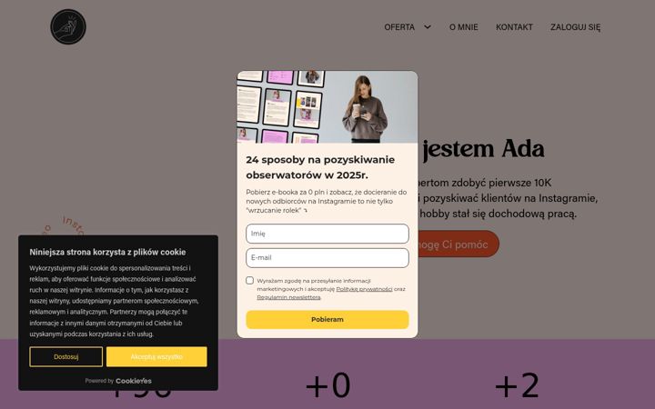 Posnetek zaslona adriannahirsz.pl