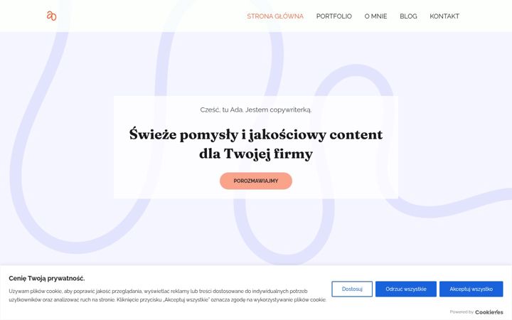 Screenshot of adriannaosiewala.pl
