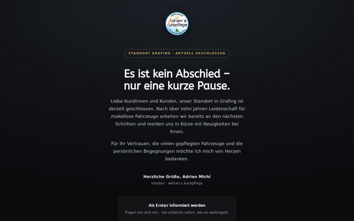 Screenshot stránky adrians-autopflege.de