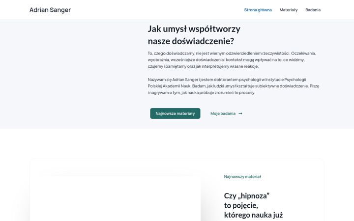 Screenshot di adriansanger.pl