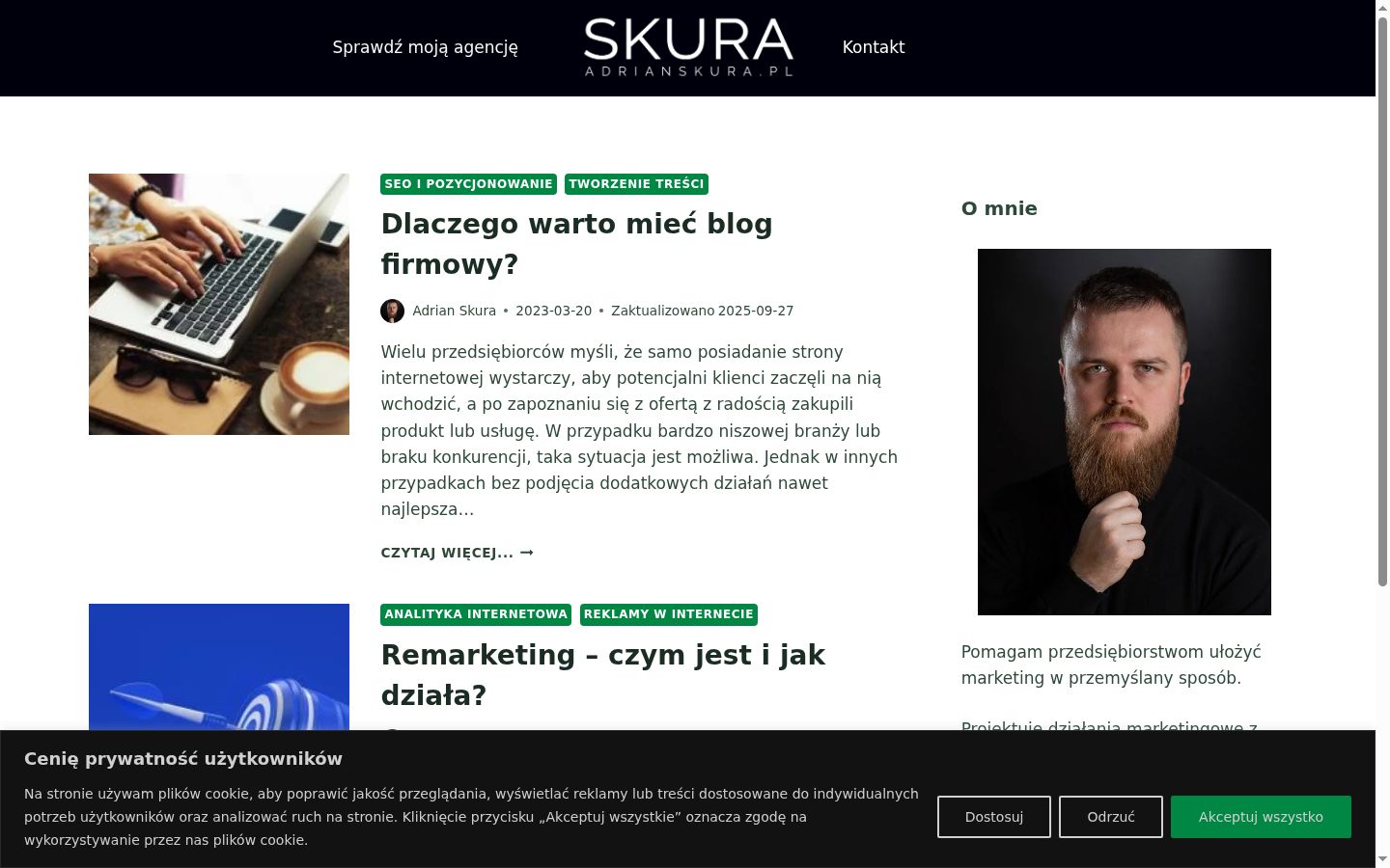 Skærmbillede af samtykkebanneret, som det blev vist før nogen interaktion