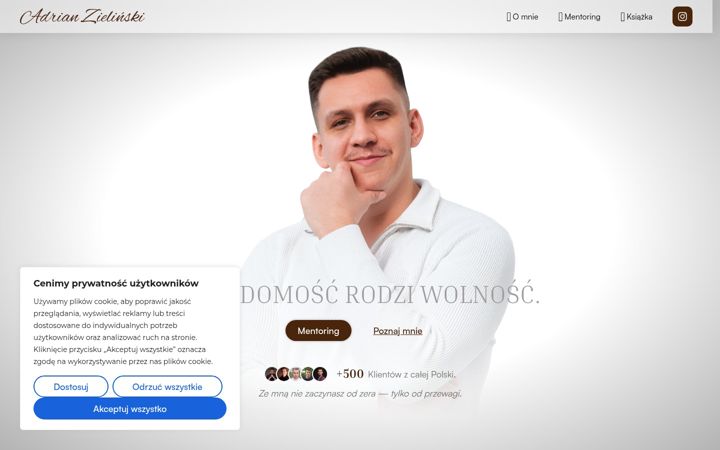 Screenshot of adrianzielinski.com