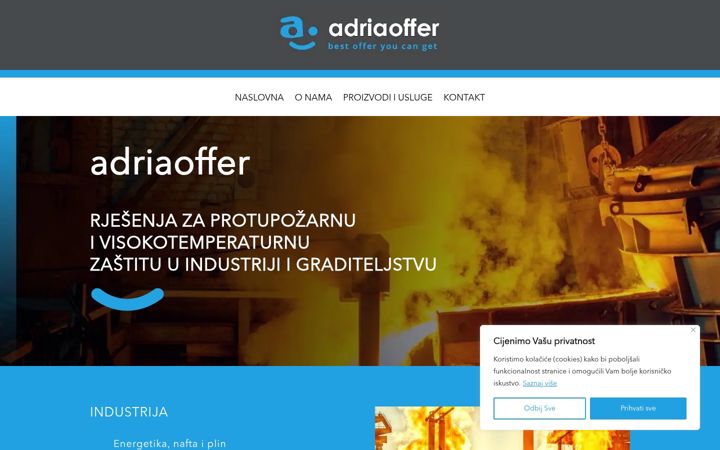 Screenshot of adriaoffer.hr