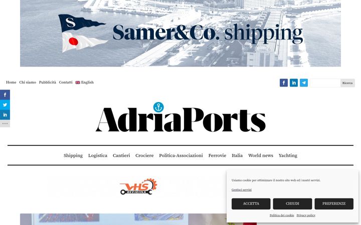 Screenshot of adriaports.com
