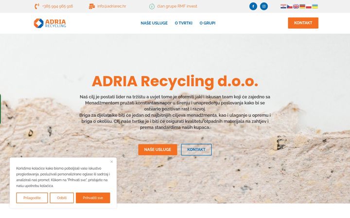 Screenshot of adriarec.hr