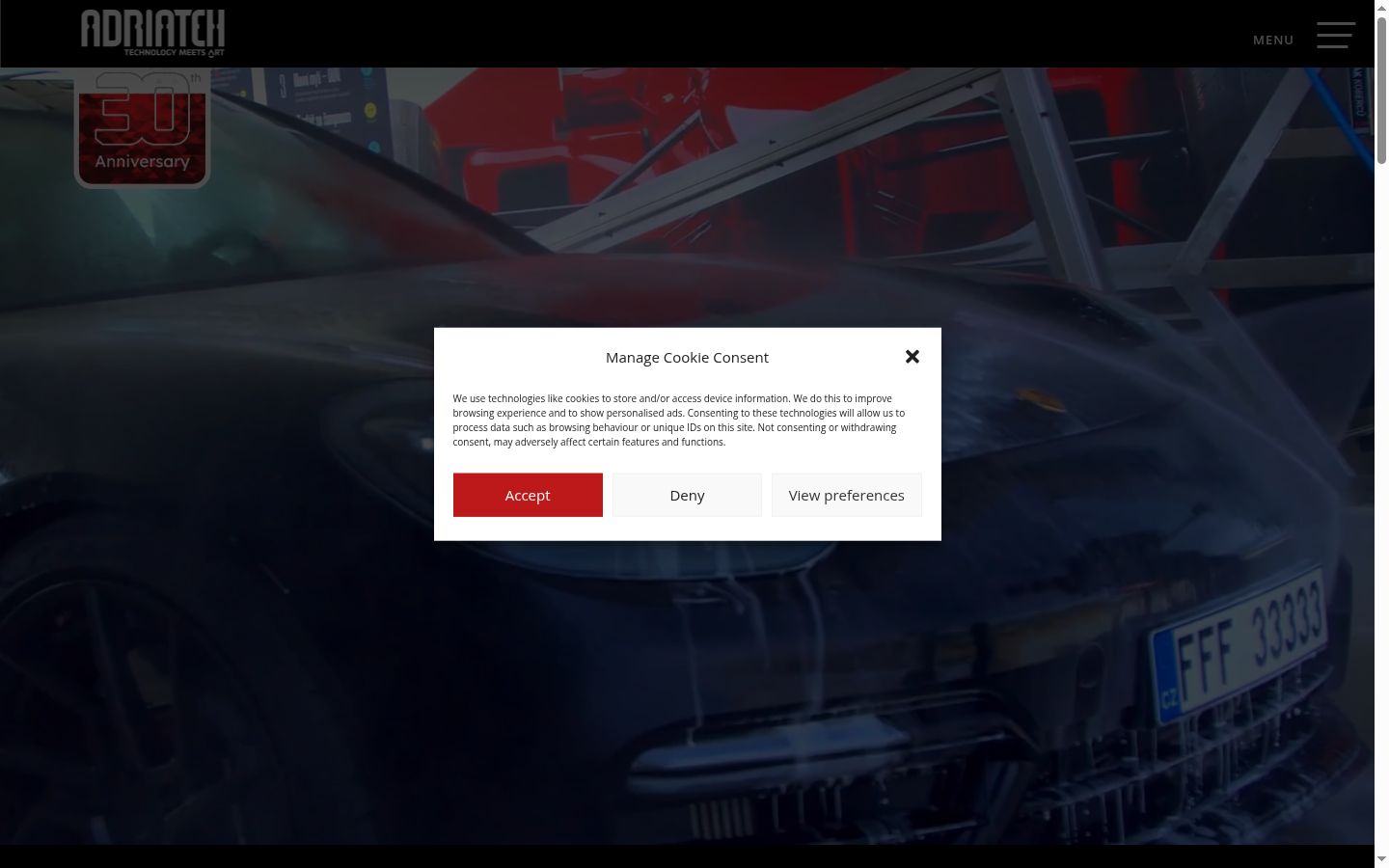 Screenshot of the consent banner shown before any interaction