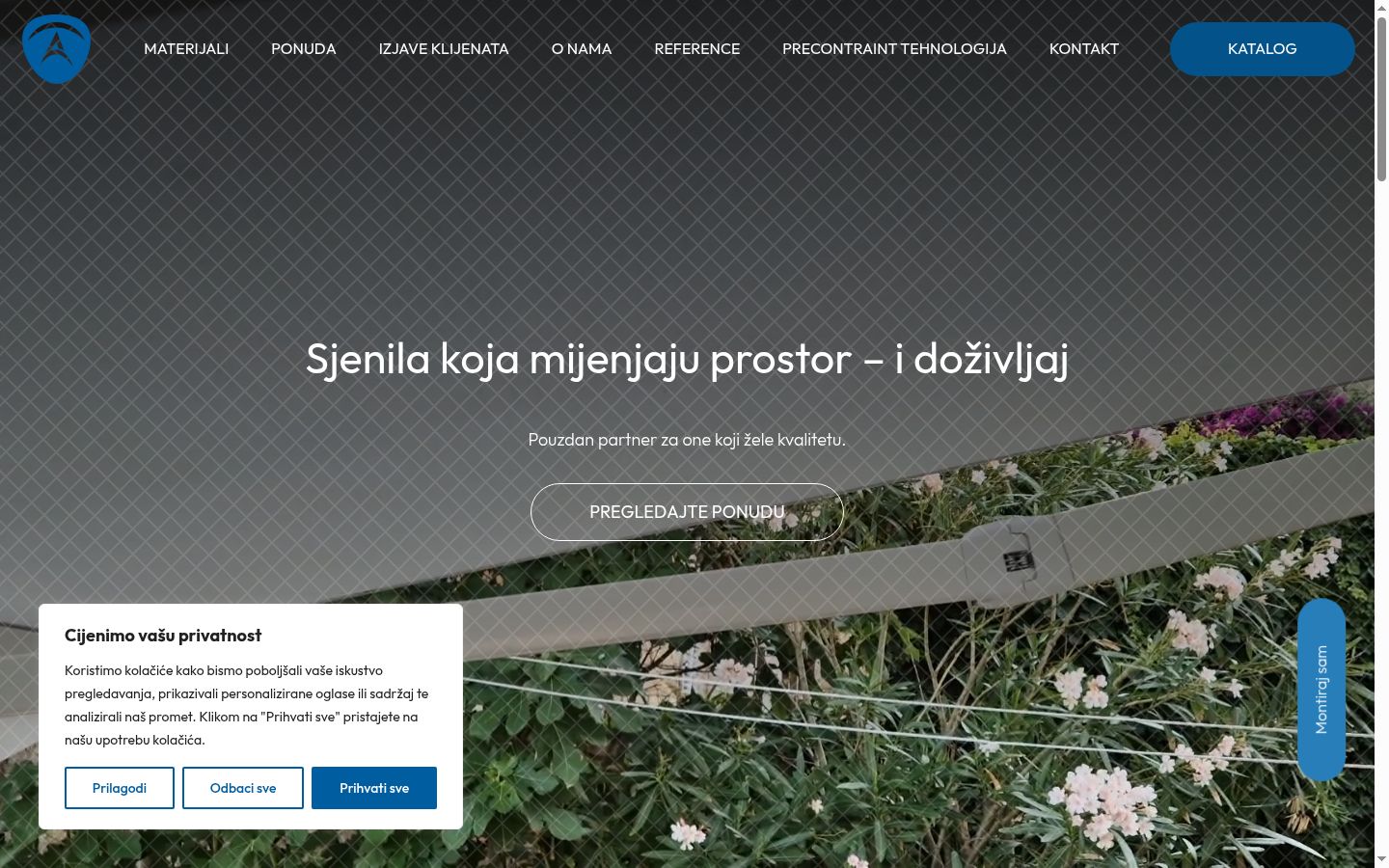 Snímek obrazovky baneru souhlasu zobrazeného před jakoukoli interakcí