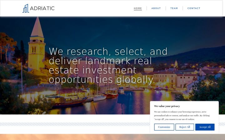 Screenshot of adriatic-investments.com