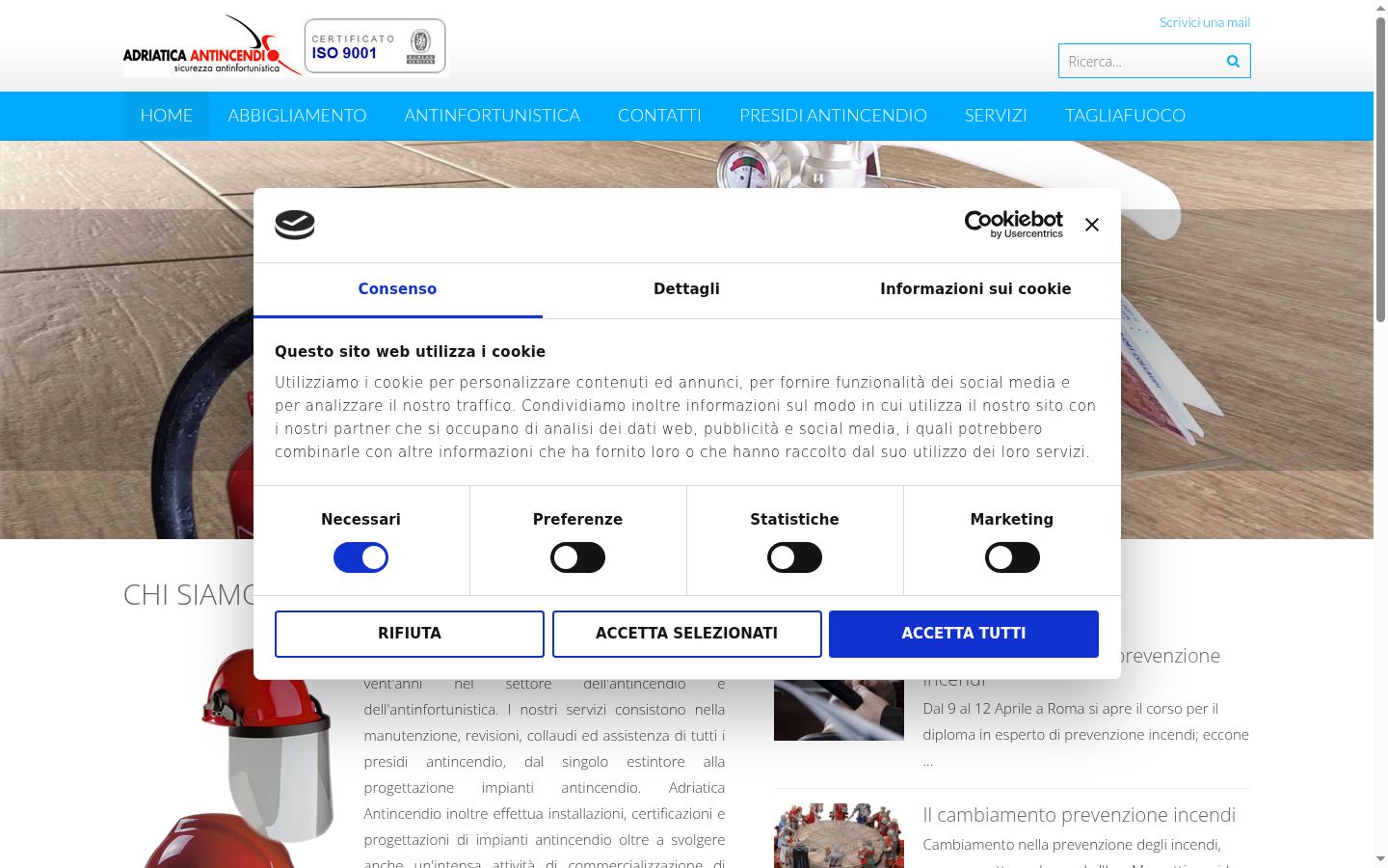 Captura de ecrã do banner de consentimento apresentado antes de qualquer interação