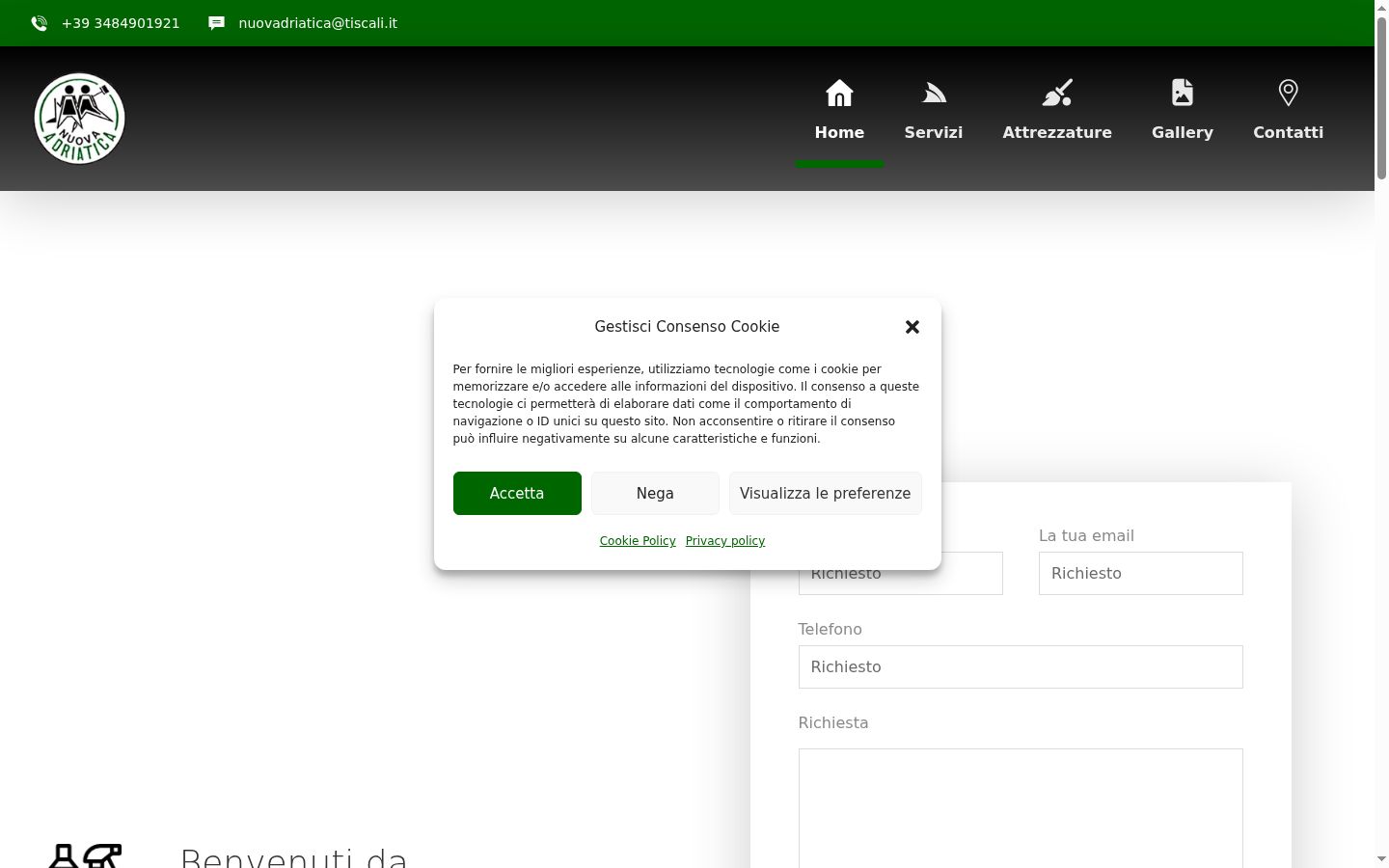 Screenshot des Einwilligungsbanners vor jeglicher Interaktion
