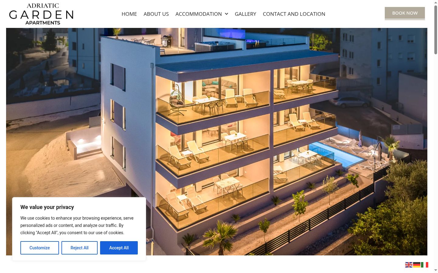Screenshot of the consent banner shown before any interaction