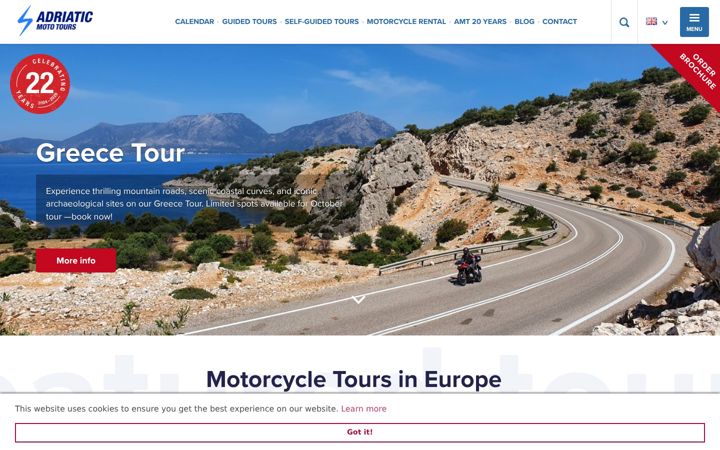 Screenshot of adriaticmototours.com