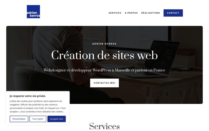 Screenshot of adrienkerros.com