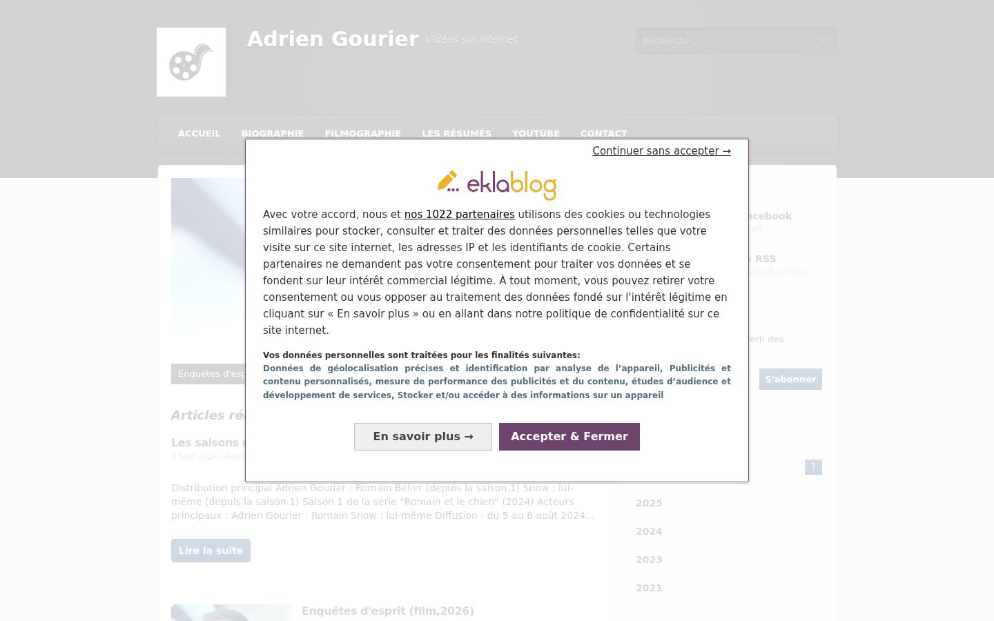 Screenshot del banner di consenso mostrato prima di qualsiasi interazione