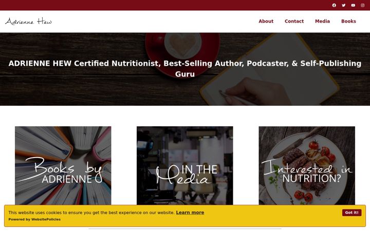 Screenshot of adriennehew.com