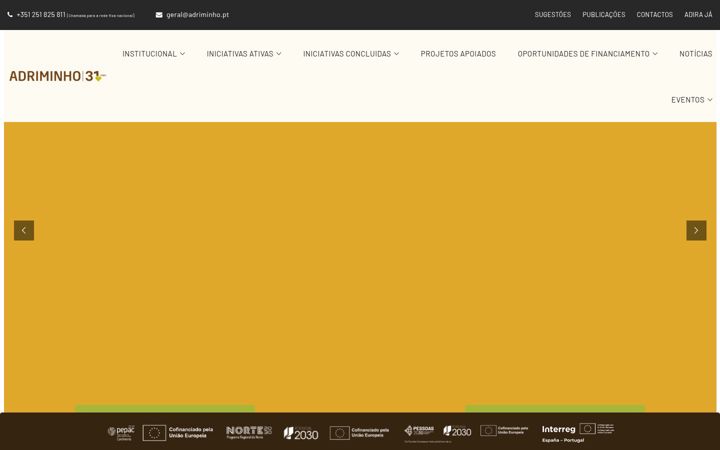 Screenshot stránky adriminho.pt