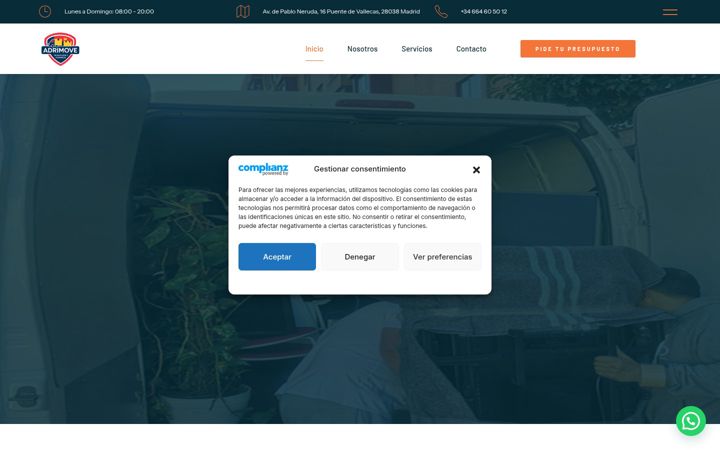 Snímek obrazovky adrimove.com