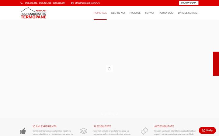 Screenshot von adriplast-confort.ro