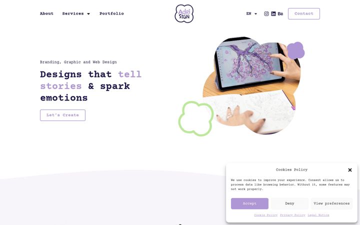Snímek obrazovky adrisign.com