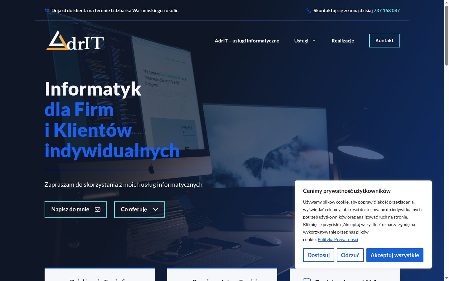 Snímek obrazovky baneru souhlasu zobrazeného před jakoukoli interakcí