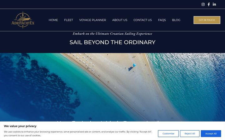 Screenshot of adriyachtex.com