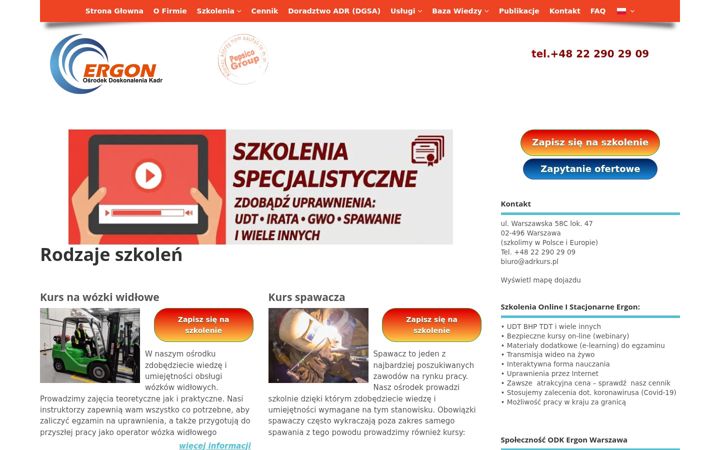 Screenshot of adrkurs.pl