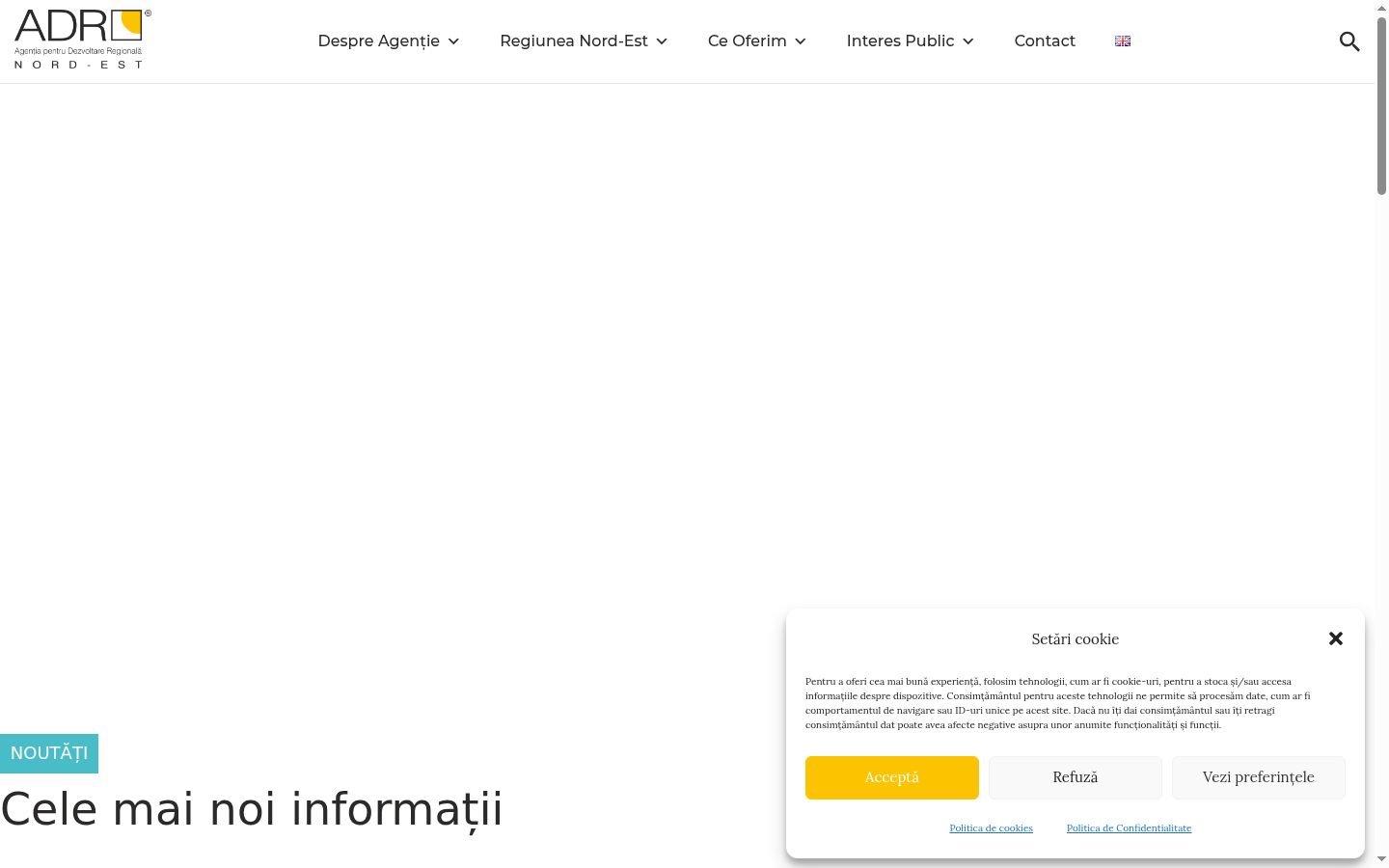 Skärmbild av samtyckesbannern som visades före någon interaktion
