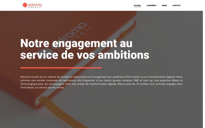 Screenshot of adroma.fr