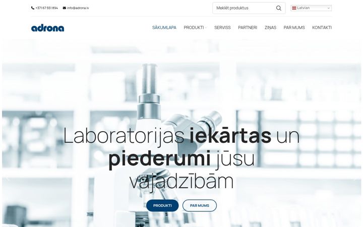 Screenshot von adrona.lv