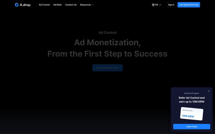 Screenshot of adrop.io