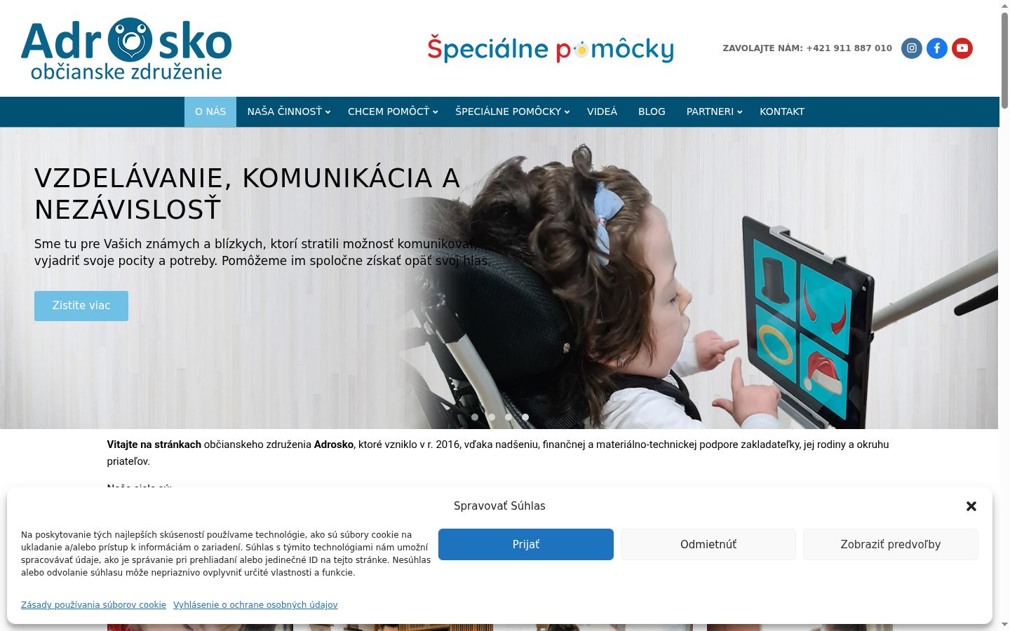 Sutikimo reklamjuostės, rodytos prieš bet kokią sąveiką, ekrano kopija
