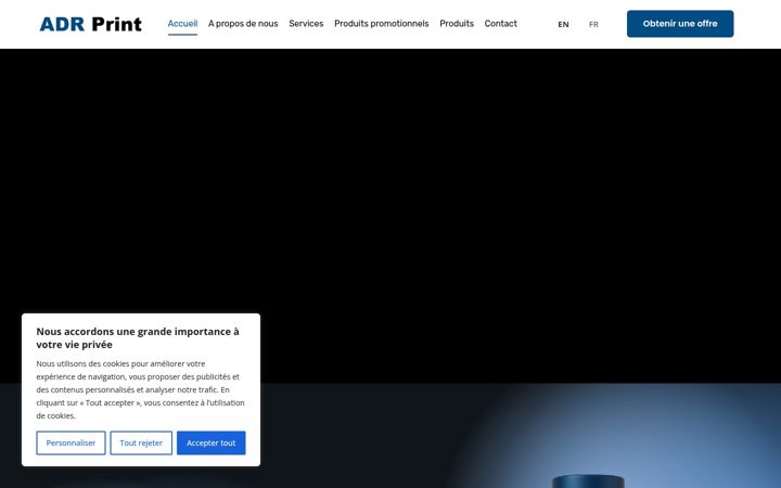 Screenshot of adrprint.com