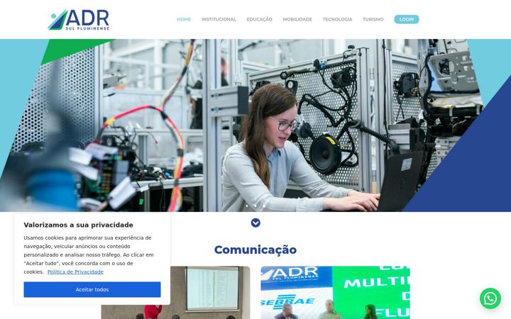 Ekrānuzņēmums no adrsulfluminense.org.br