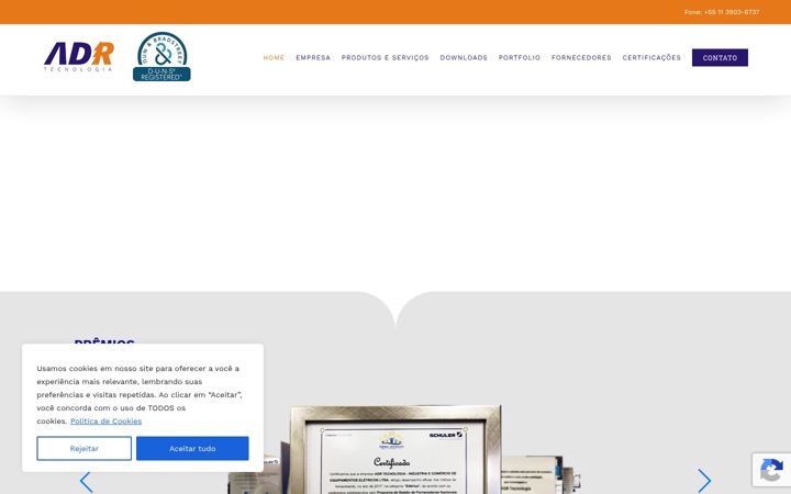 Screenshot of adrtecnologia.com.br
