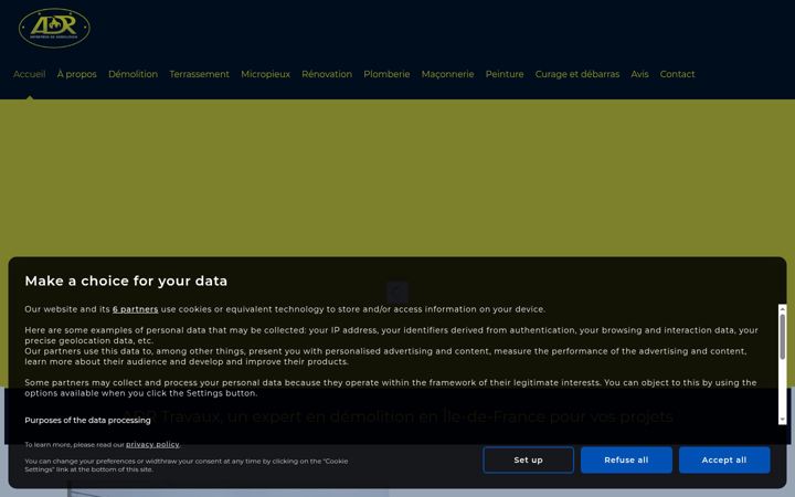Screenshot of adrtravaux.fr