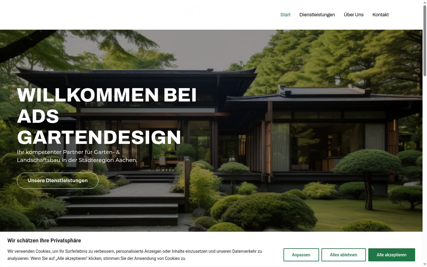 Screenshot of the consent banner shown before any interaction