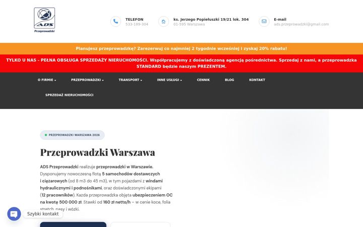 Screenshot of ads-przeprowadzki.pl