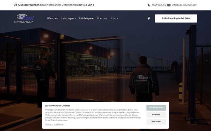Screenshot of ads-sicherheit.com