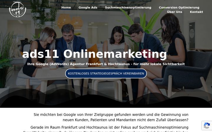 Skærmbillede af ads11-marketing.de
