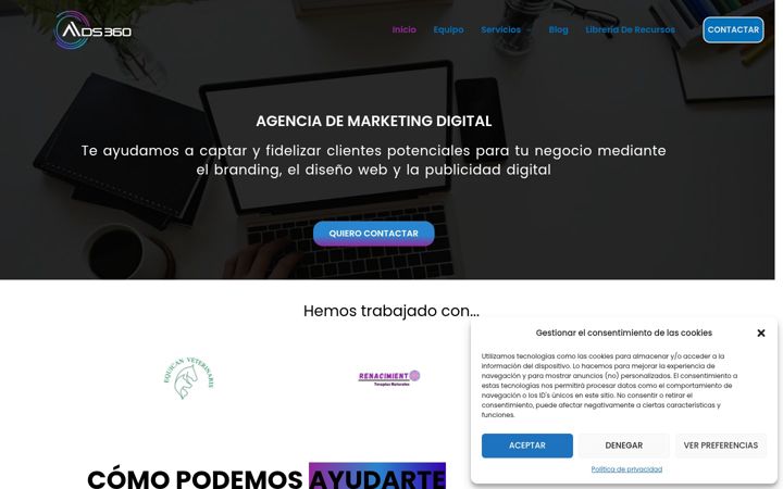 Captura de ecrã de ads360.es