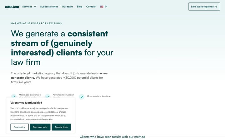 Screenshot di adsandlaw.com