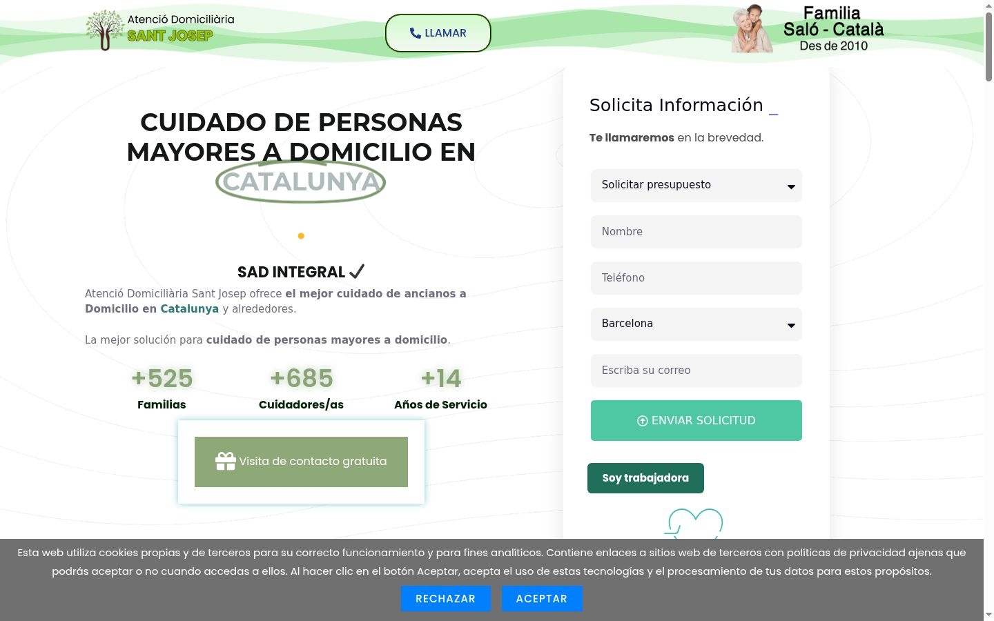 Captura de ecrã do banner de consentimento apresentado antes de qualquer interação