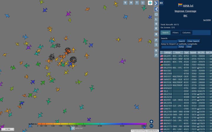 Screenshot of adsb.lol