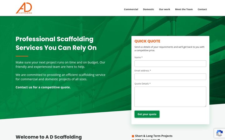 Screenshot of adscaffolding.com