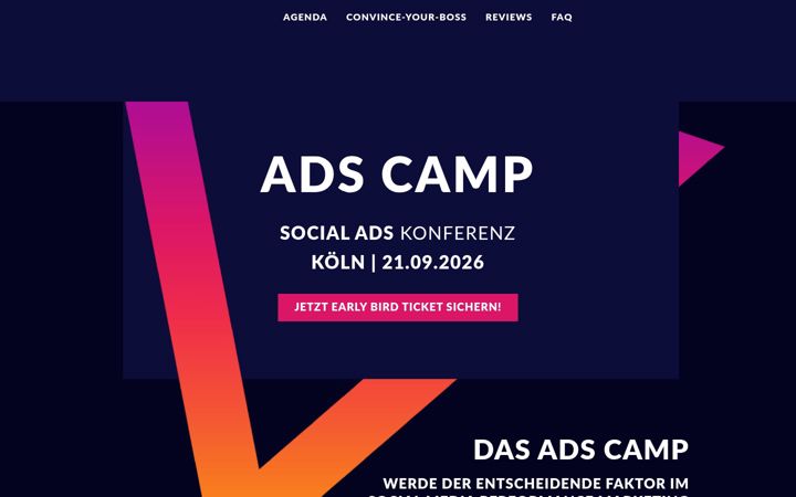 Posnetek zaslona adscamp.de