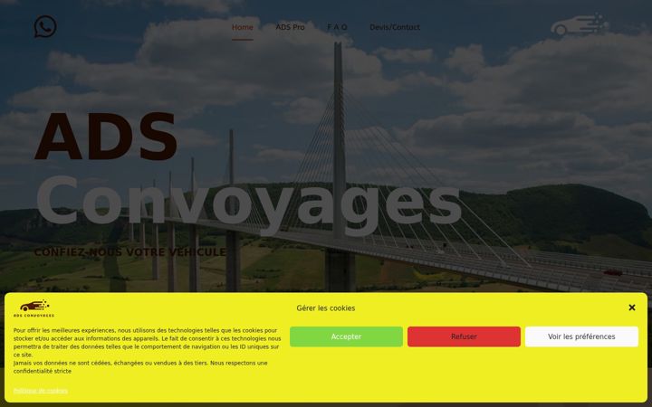 Screenshot of adsconvoyages.fr