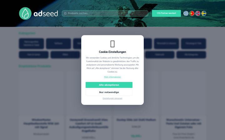 Screenshot of adseed.shopping