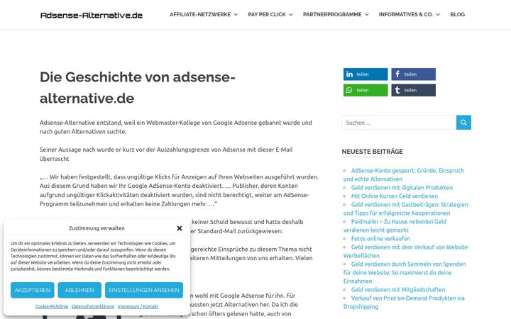 Screenshot of adsense-alternative.de