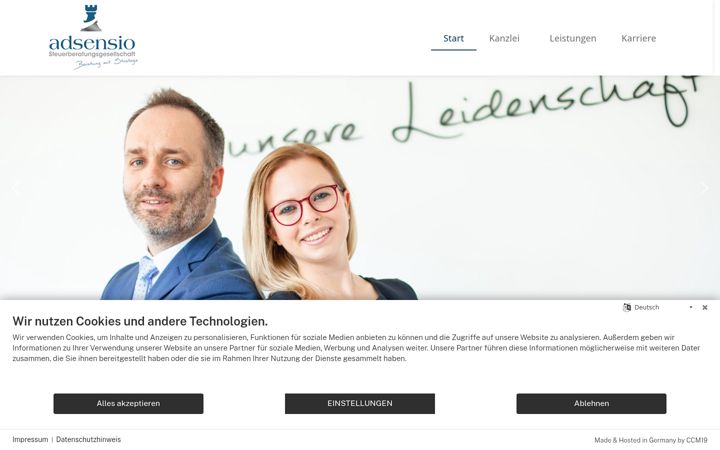 Screenshot of adsensio.nrw